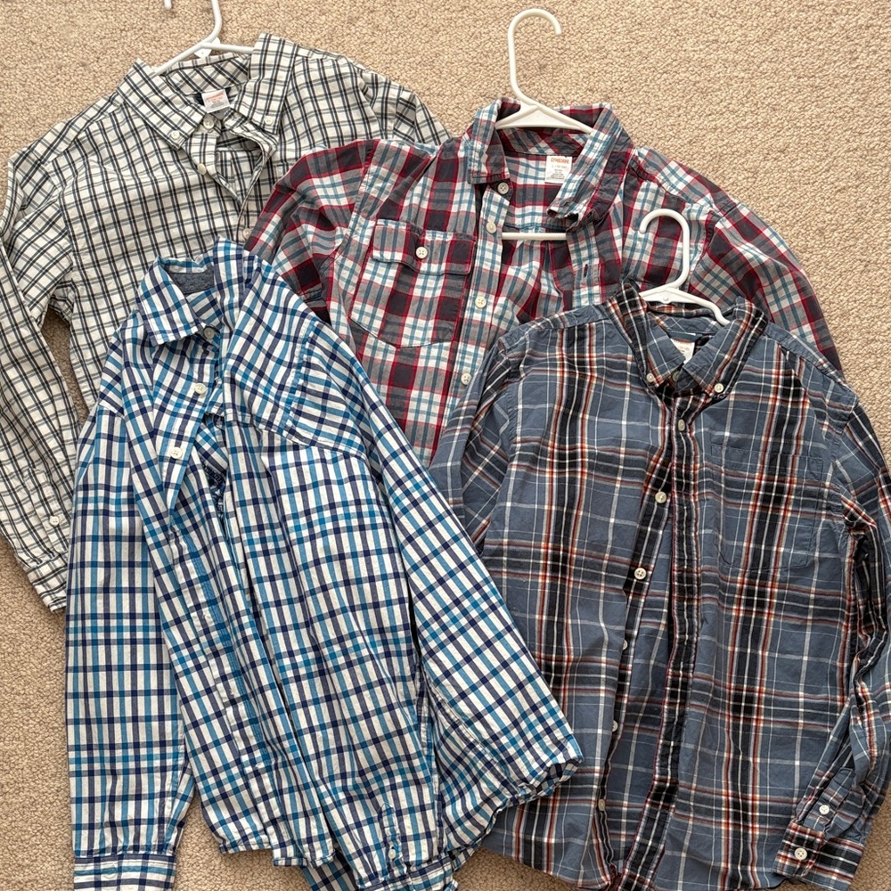 Gymboree Boys Plaid Button-Down Shirt Lot in Blue, Red, Gray